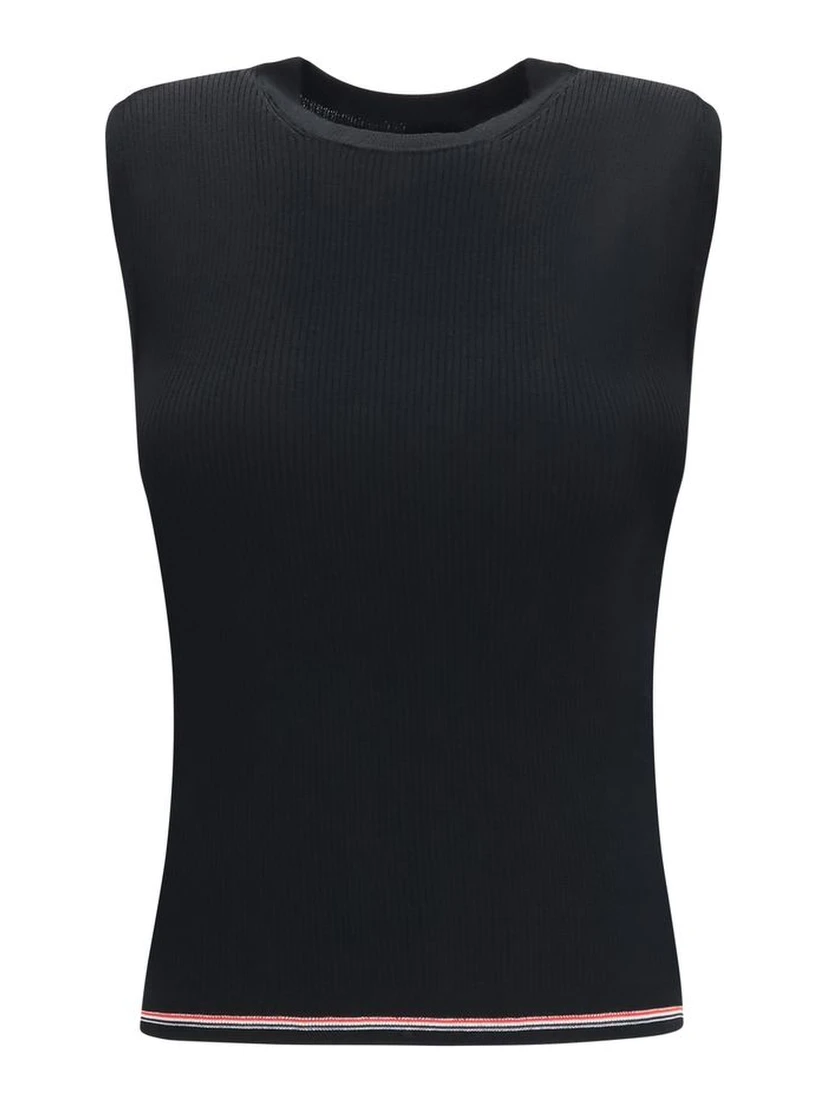 Black Wool Oves Aries Sleeveles T-Shirt