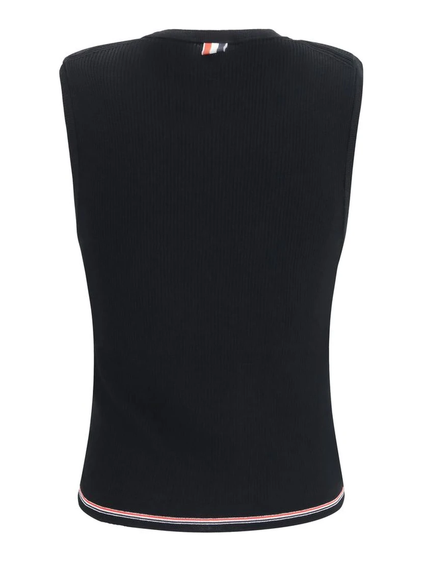 Black Wool Oves Aries Sleeveles T-Shirt