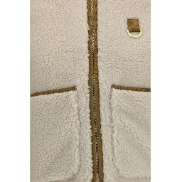 Beige Polyester Full-Length Jacket