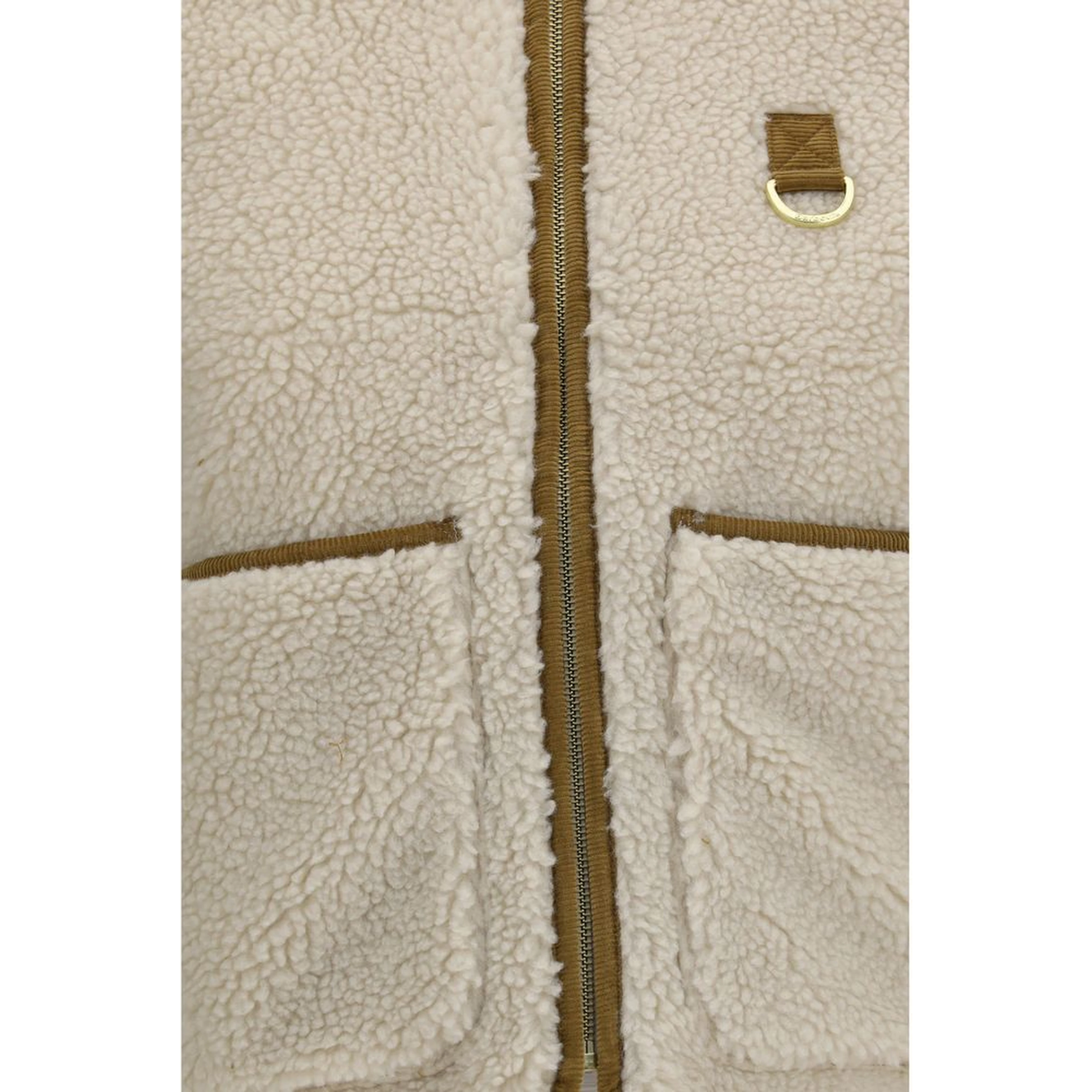 Beige Polyester Full-Length Jacket