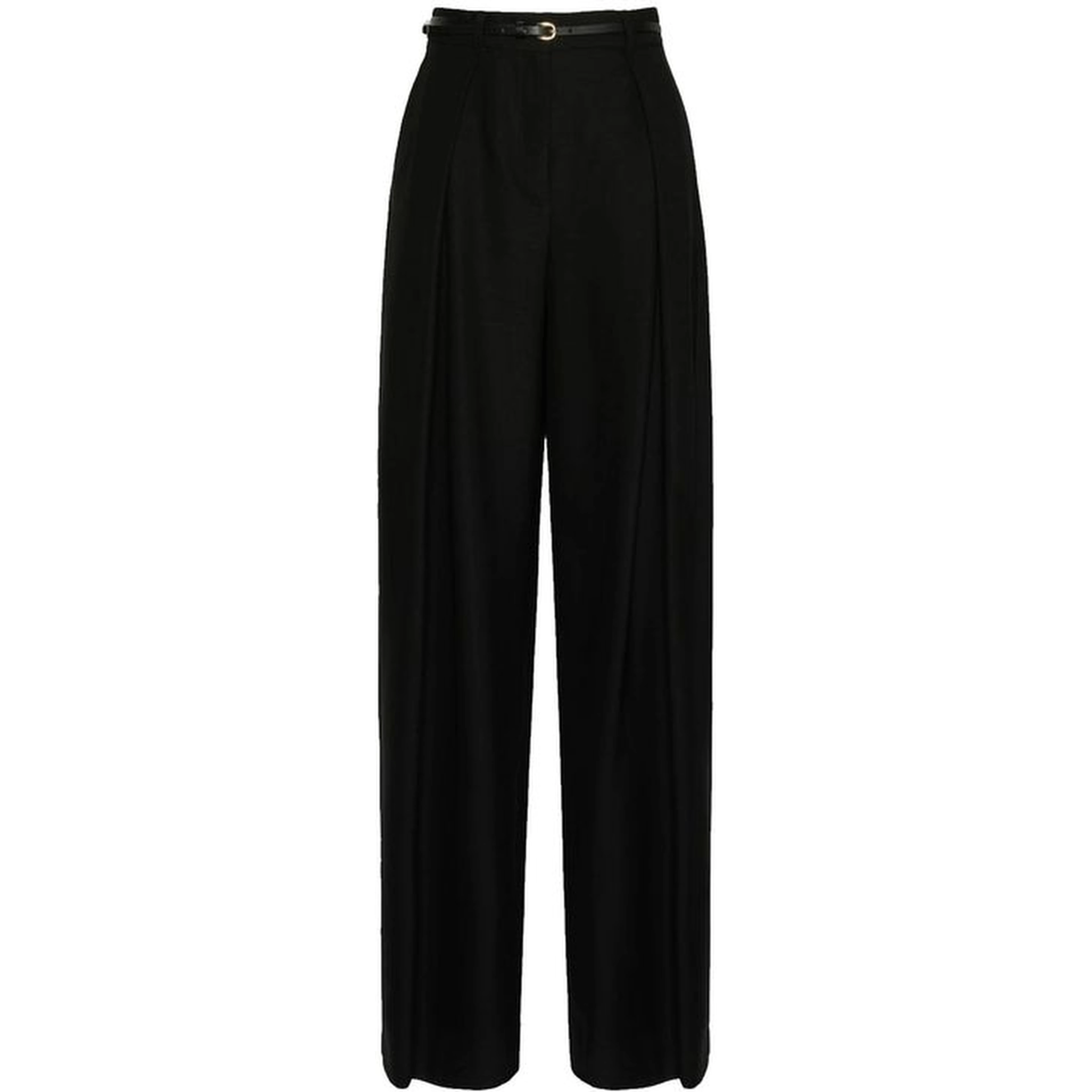 Black Elastane Casual Pants