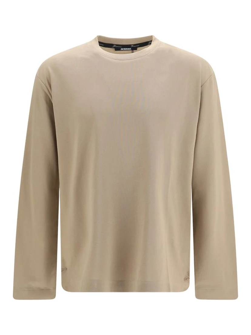 Beige Paper Long Sleeve T-Shirt