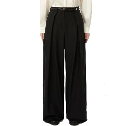 Black Elastane Casual Pants