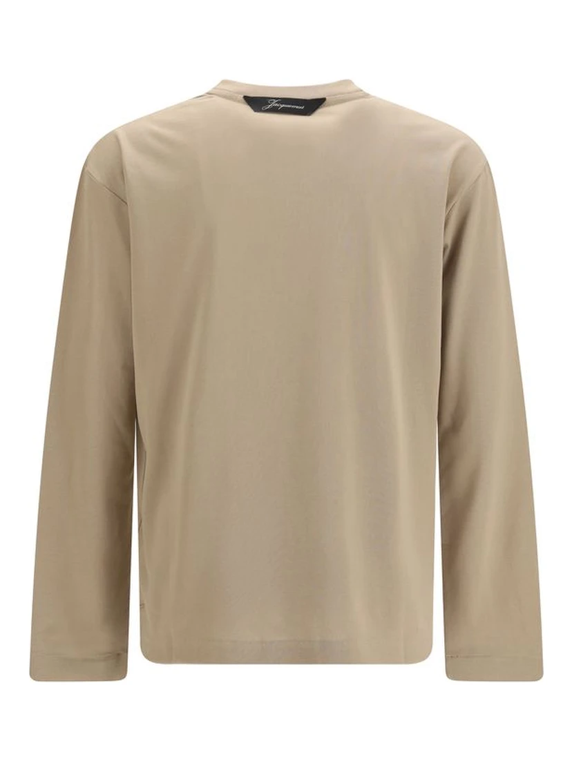 Beige Paper Long Sleeve T-Shirt