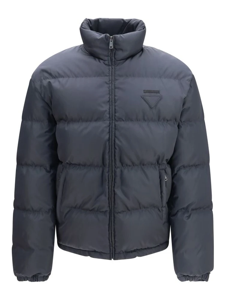 Blue Polyamide Full-Length Jacket
