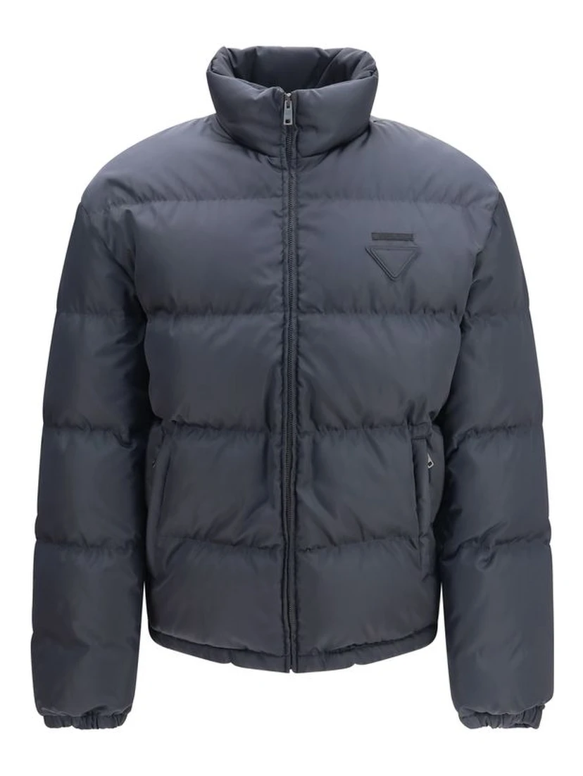 Blue Polyamide Full-Length Jacket