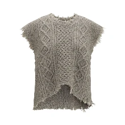 Beige Wool Oves Aries Sleeveles Sweater