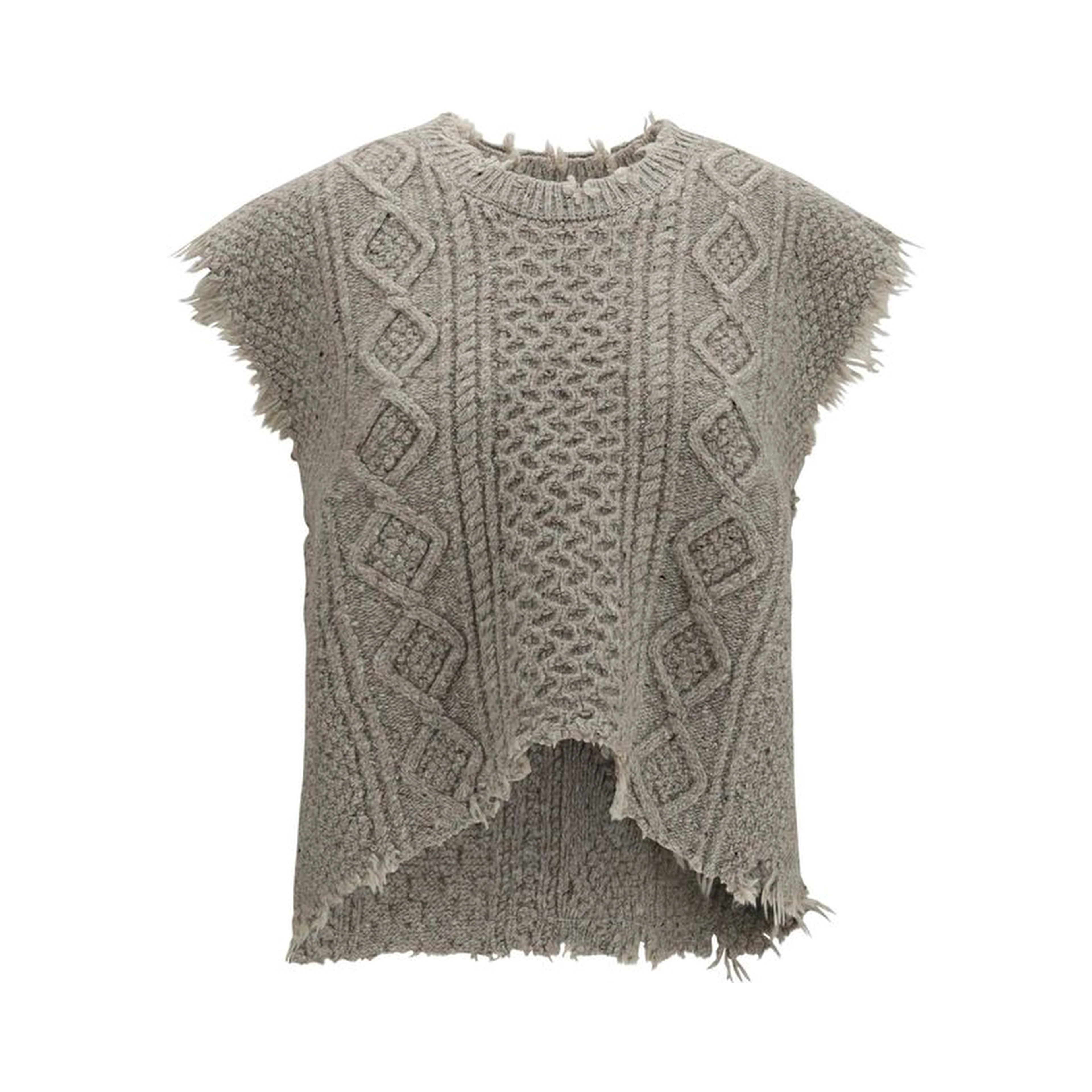Beige Wool Oves Aries Sleeveles Sweater