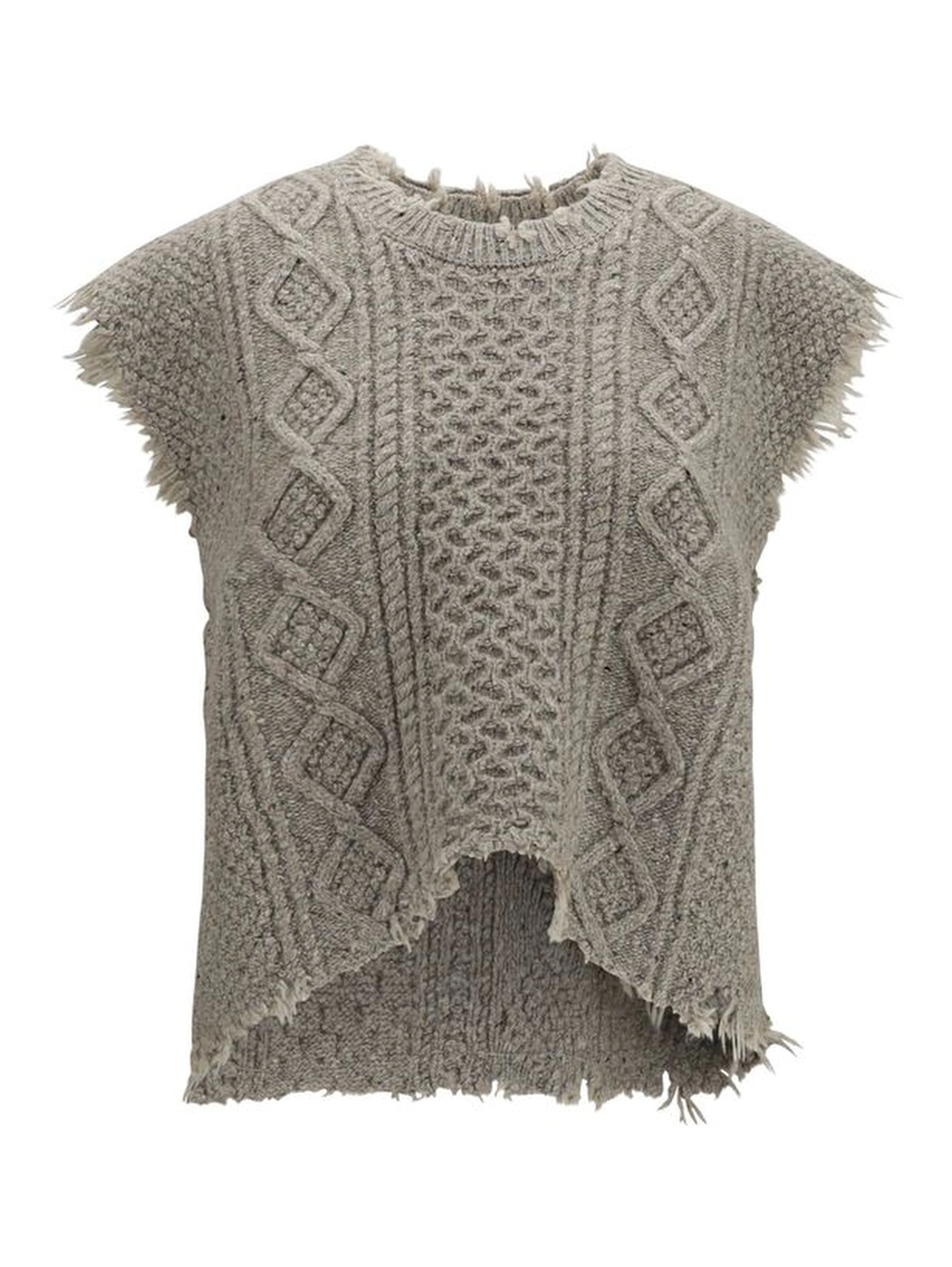 Beige Wool Oves Aries Sleeveles Sweater