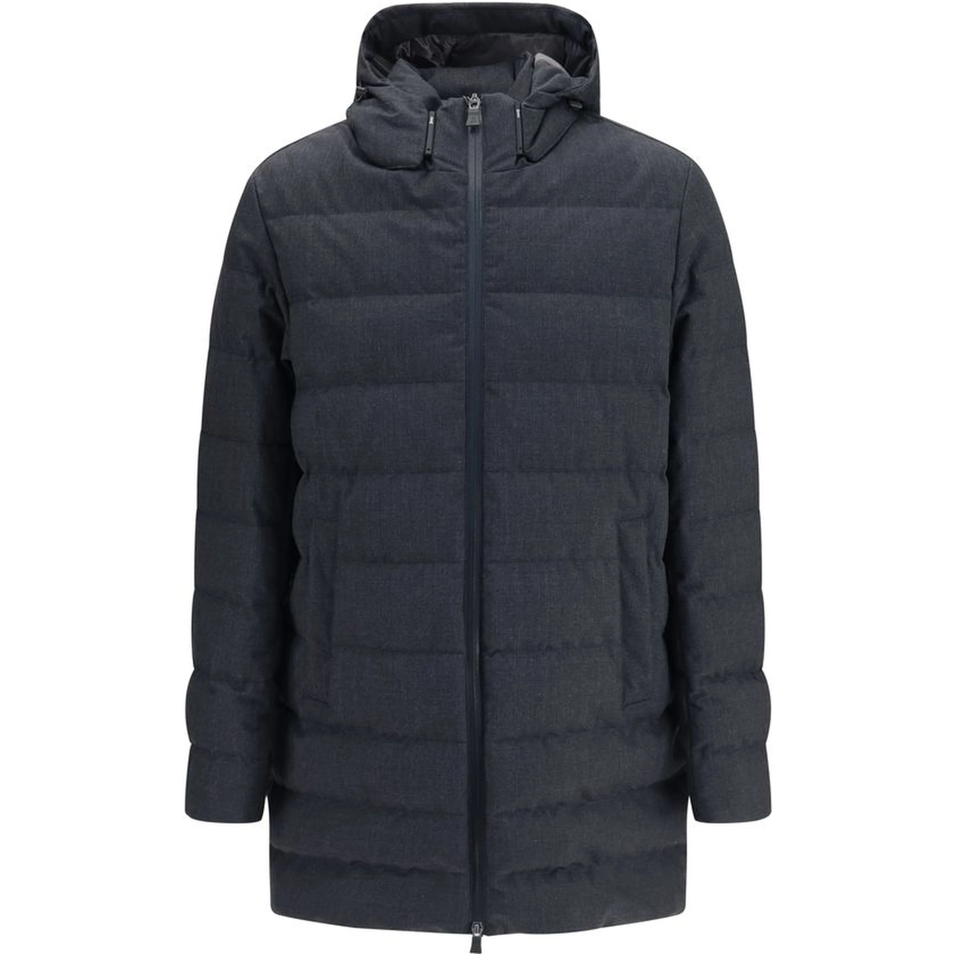 Gray Polyester Full-Length Jacket