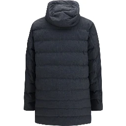 Gray Polyester Full-Length Jacket