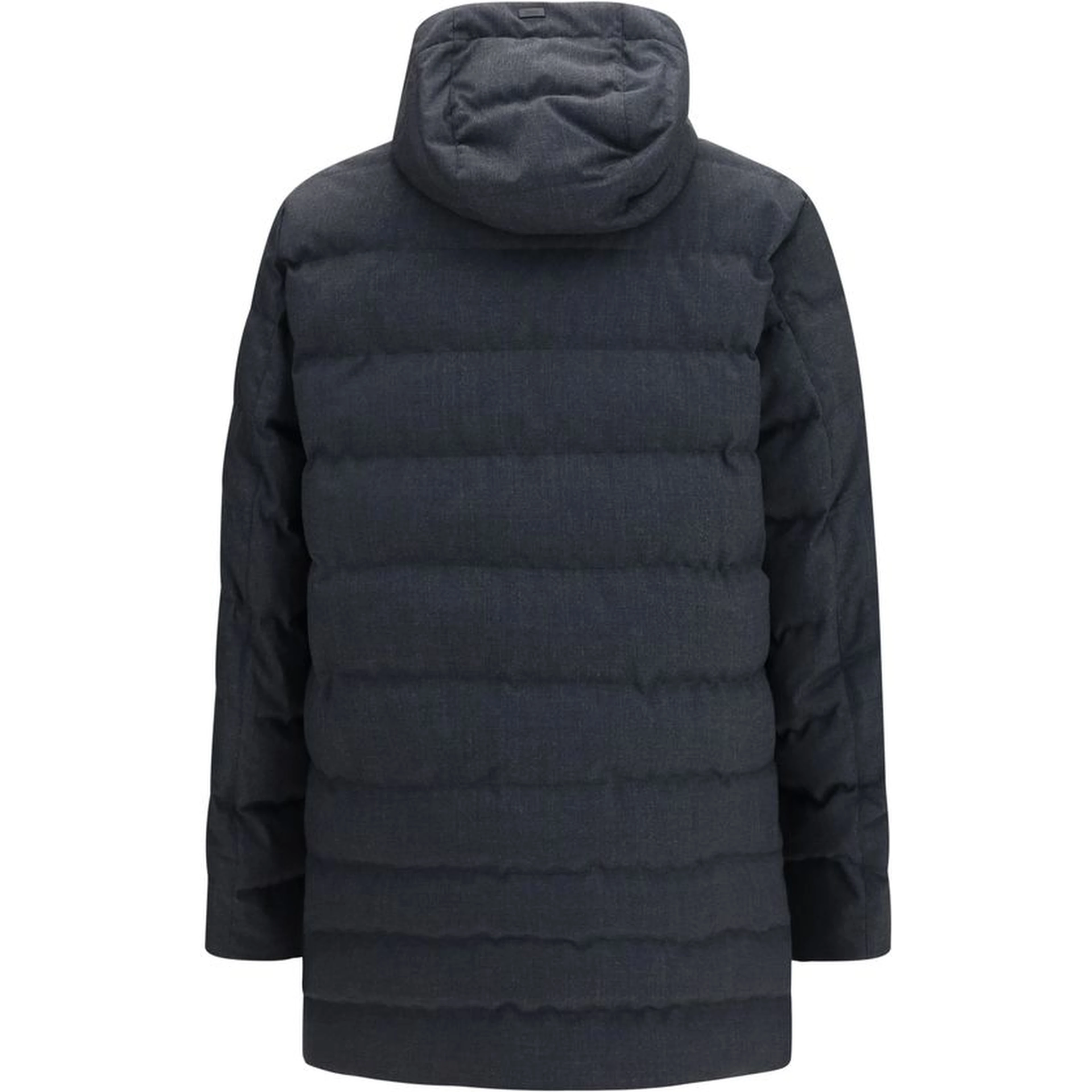 Gray Polyester Full-Length Jacket