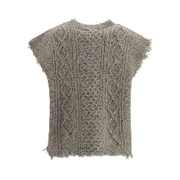 Beige Wool Oves Aries Sleeveles Sweater