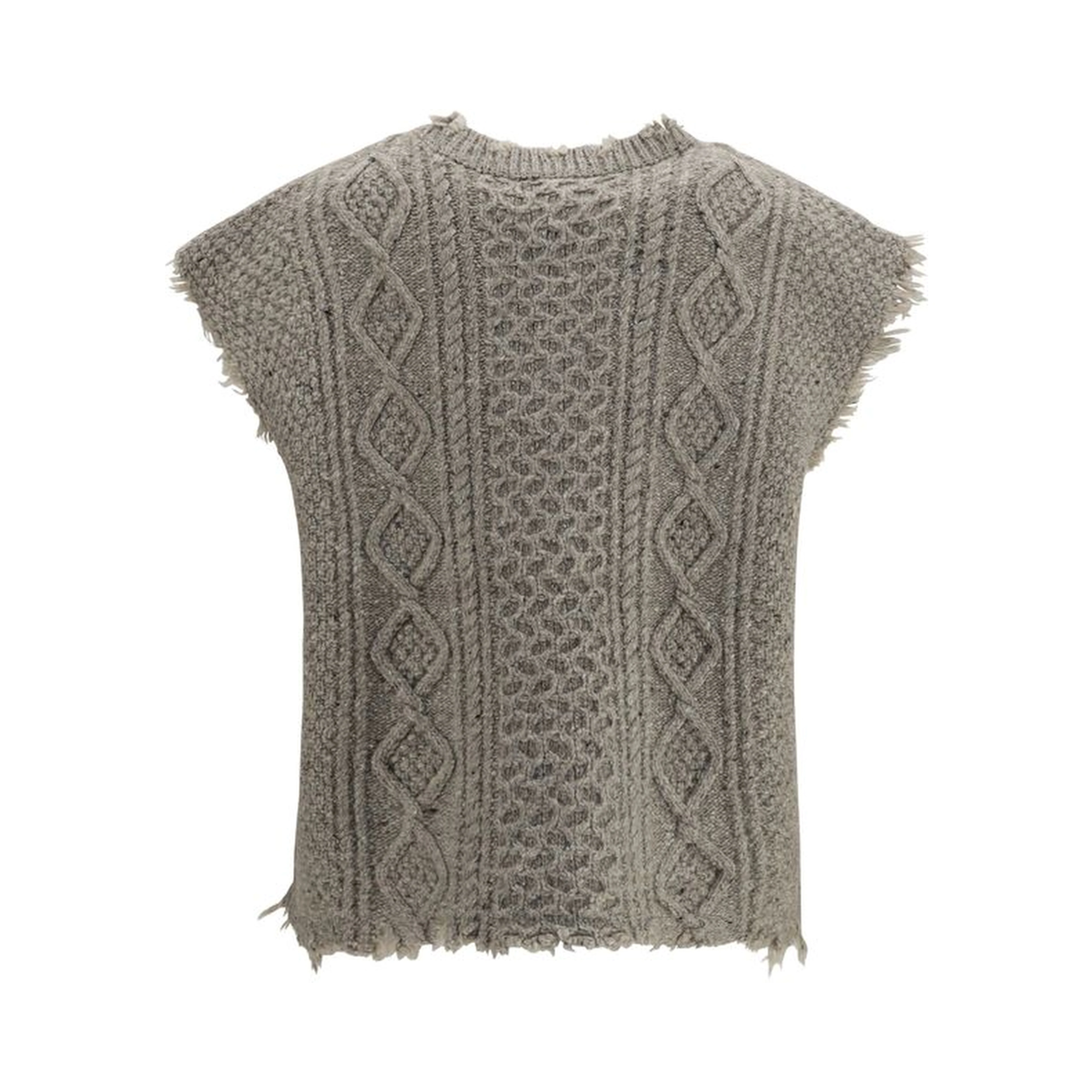 Beige Wool Oves Aries Sleeveles Sweater