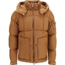 Brown Polyester Full-Length Jacket