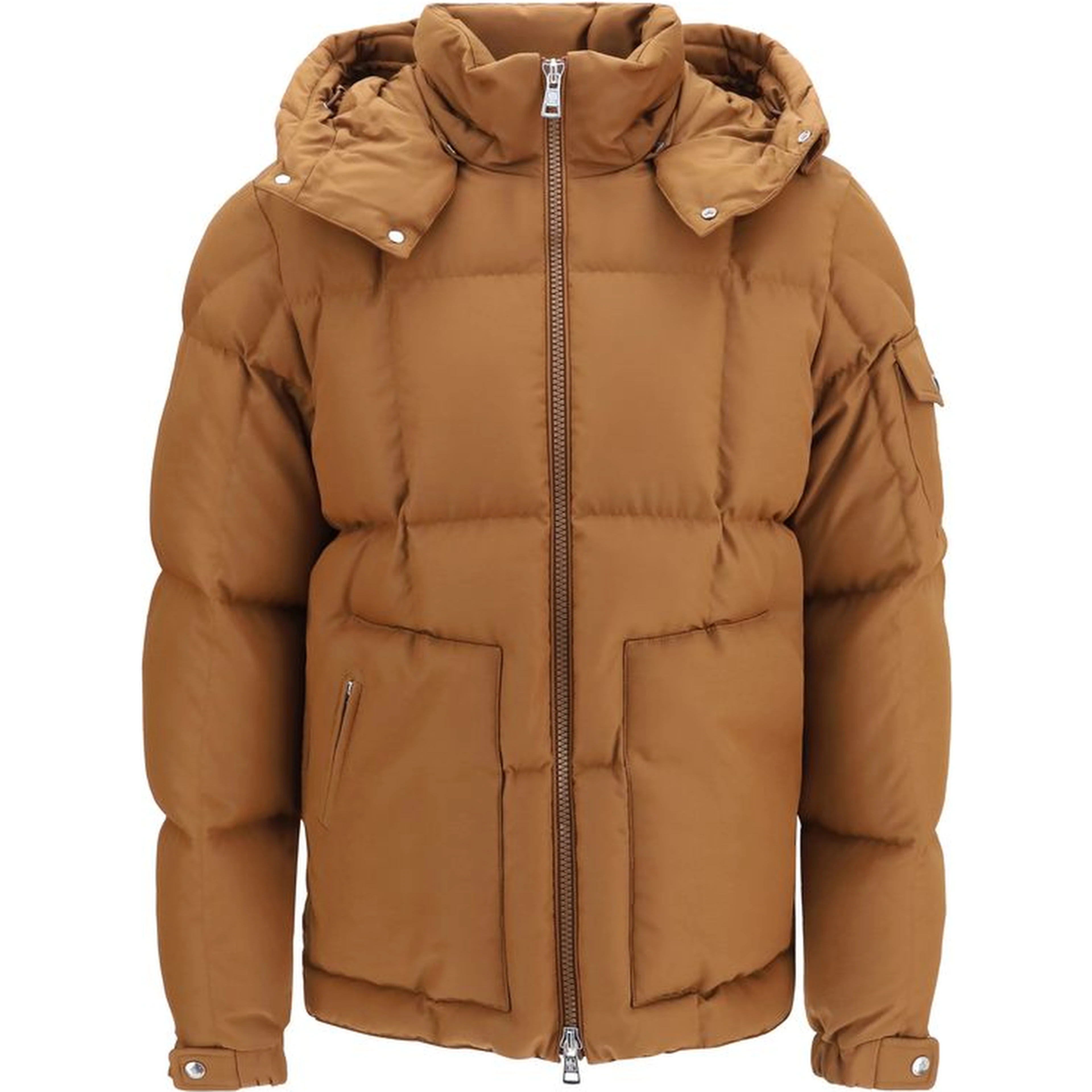 Brown Polyester Full-Length Jacket