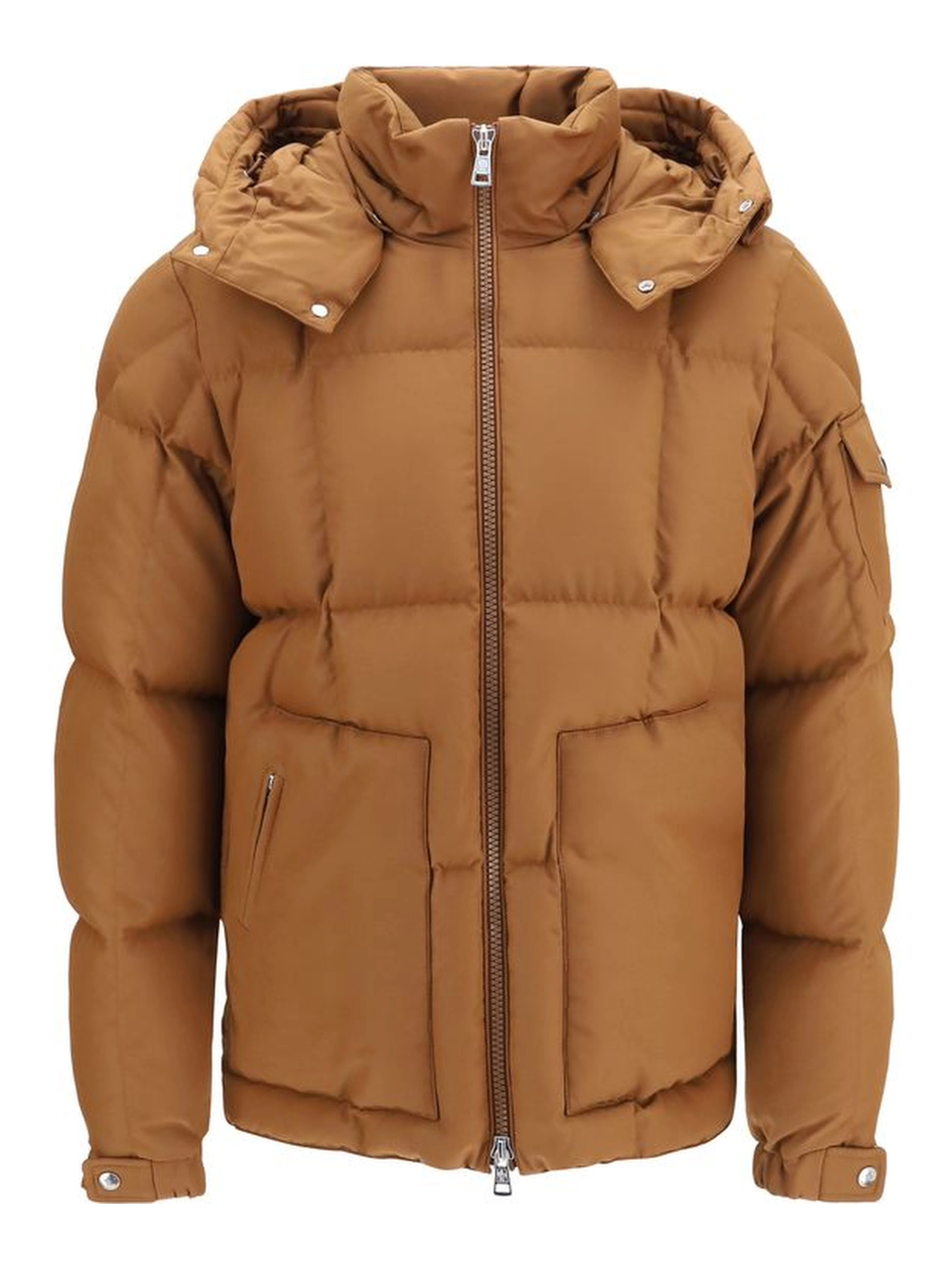 Brown Polyester Full-Length Jacket