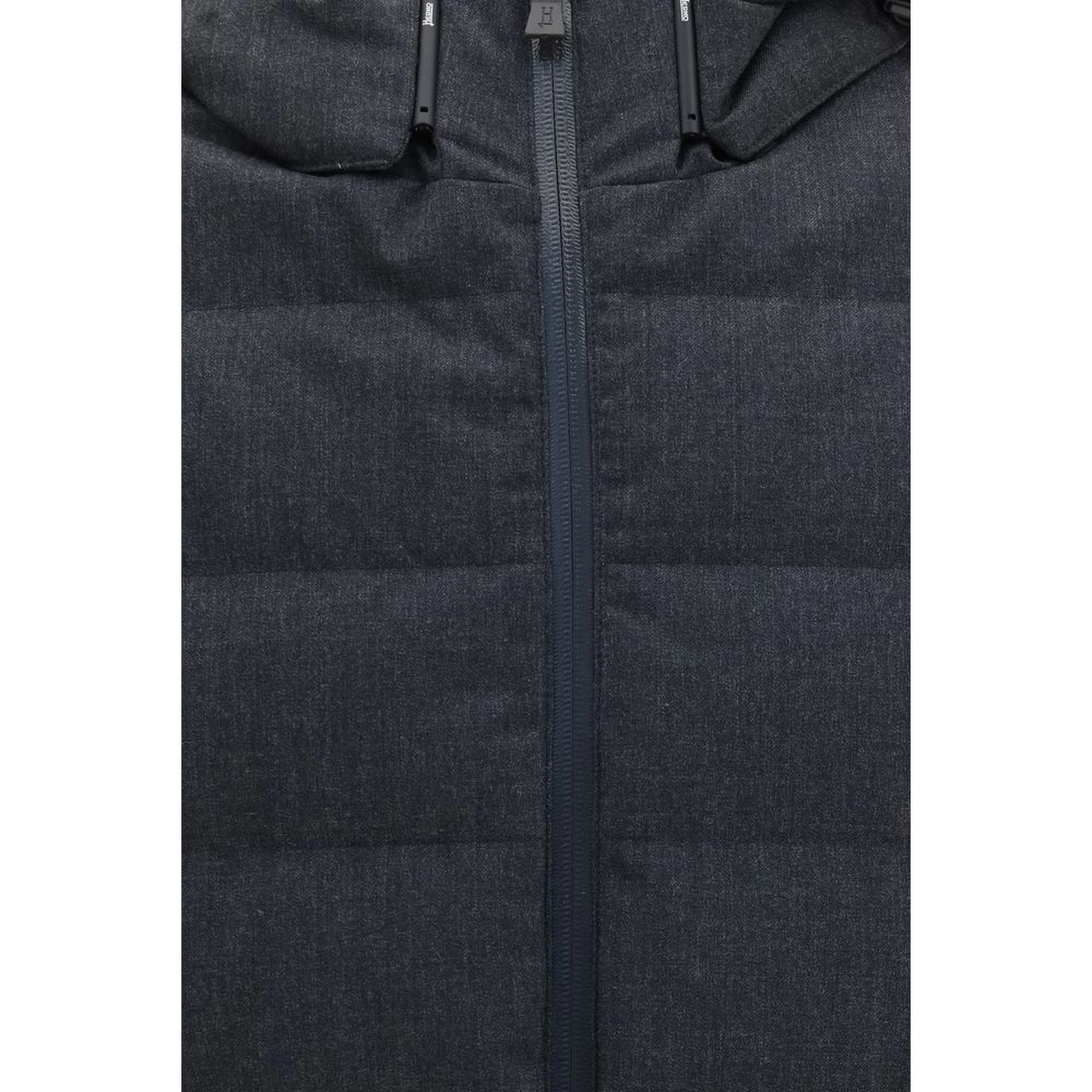 Gray Polyester Full-Length Jacket