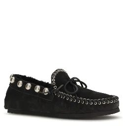 Black Calf Leather Bos Taurus Slip-On Loafers