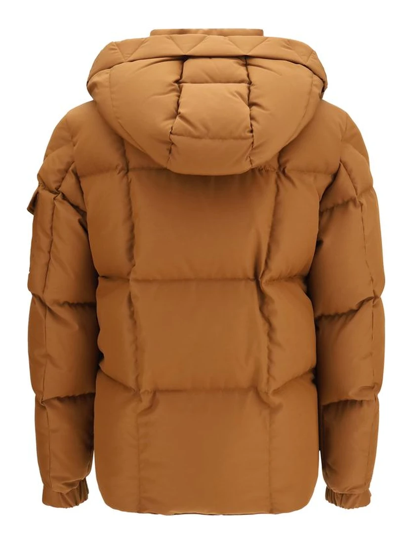 Brown Polyester Full-Length Jacket