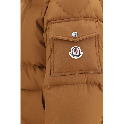 Brown Polyester Full-Length Jacket