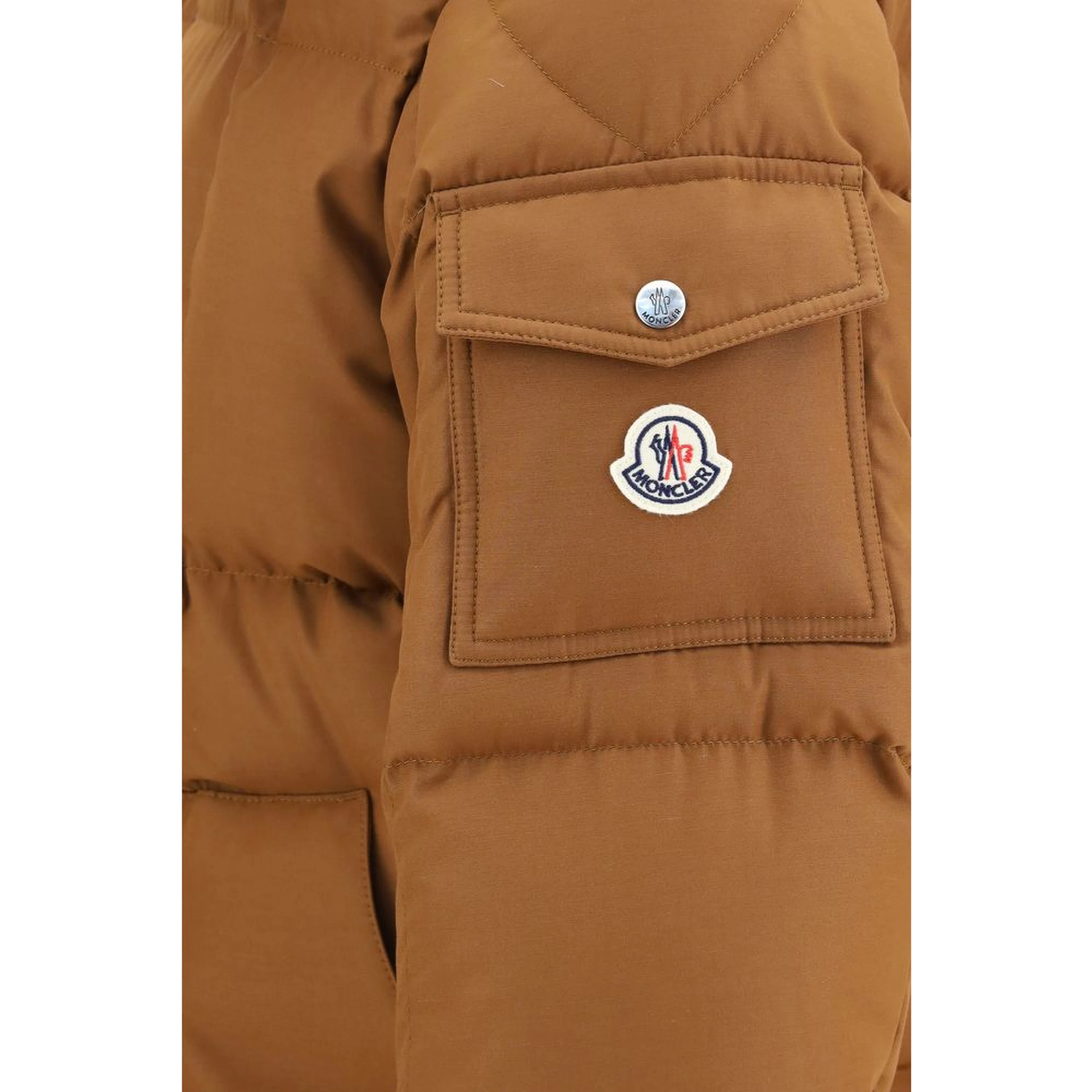 Brown Polyester Full-Length Jacket