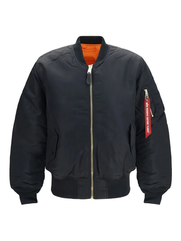 Black Nylon Bomber