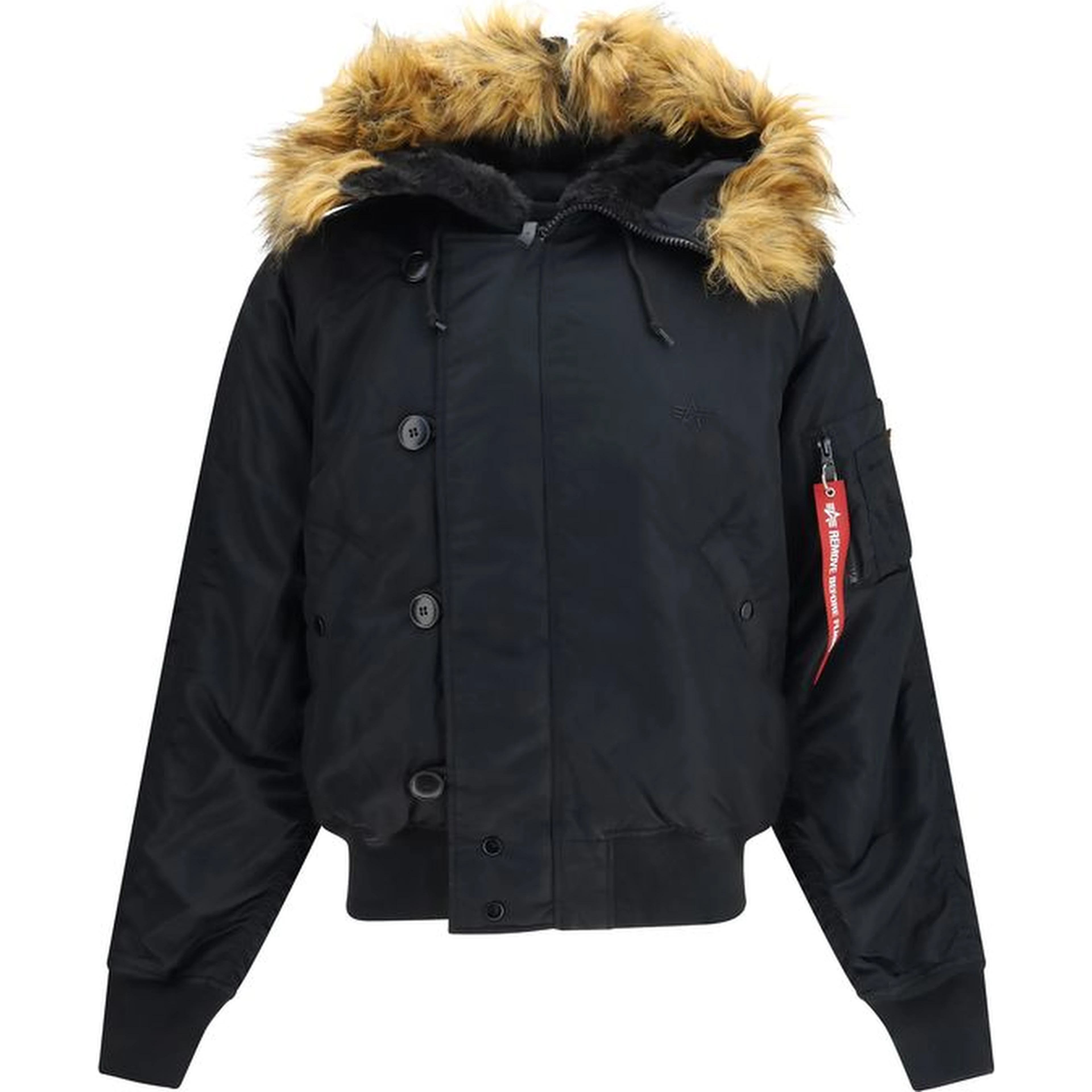 Black Nylon Bomber