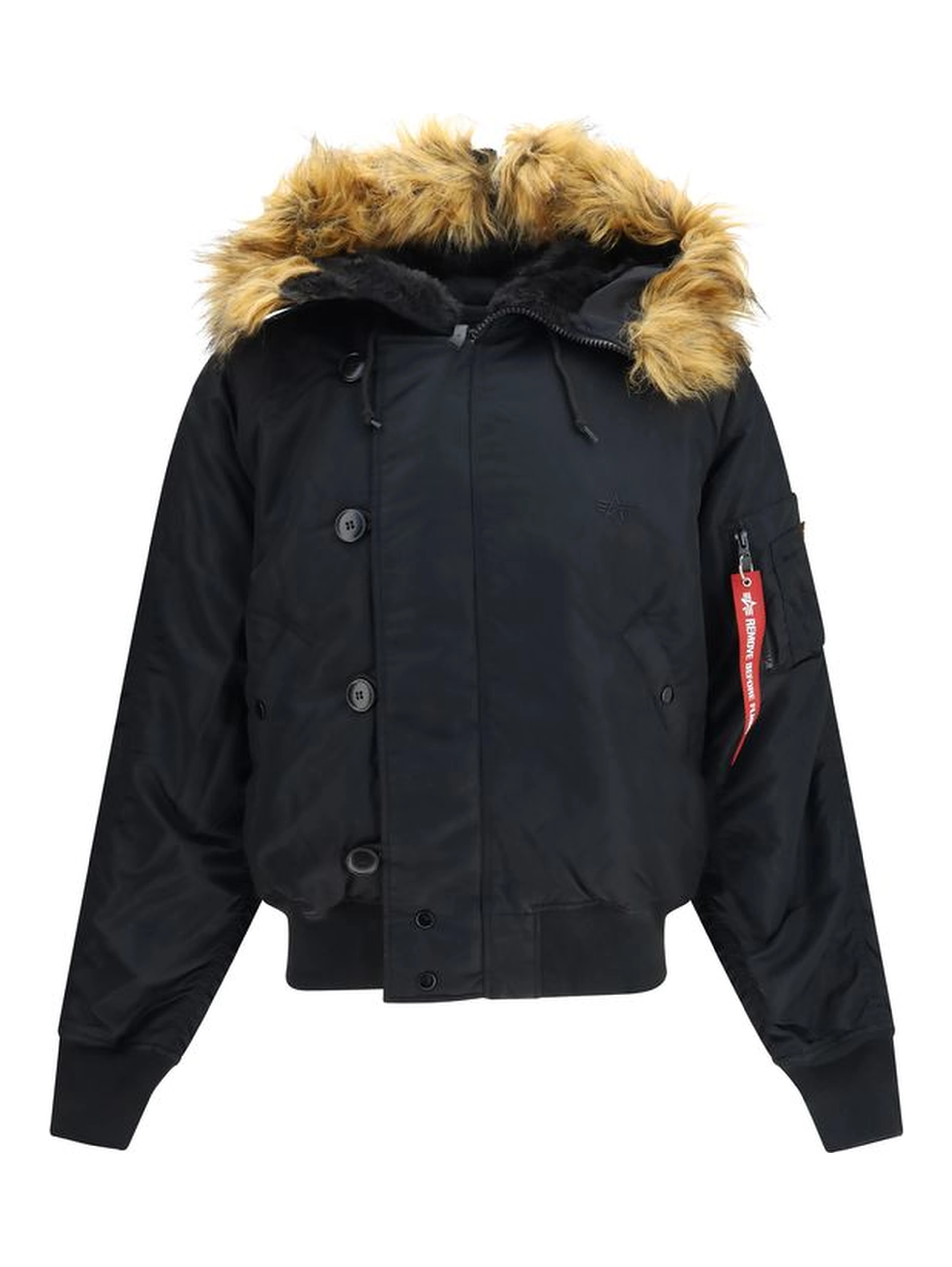 Black Nylon Bomber