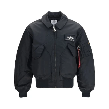 Black Polyester Bomber