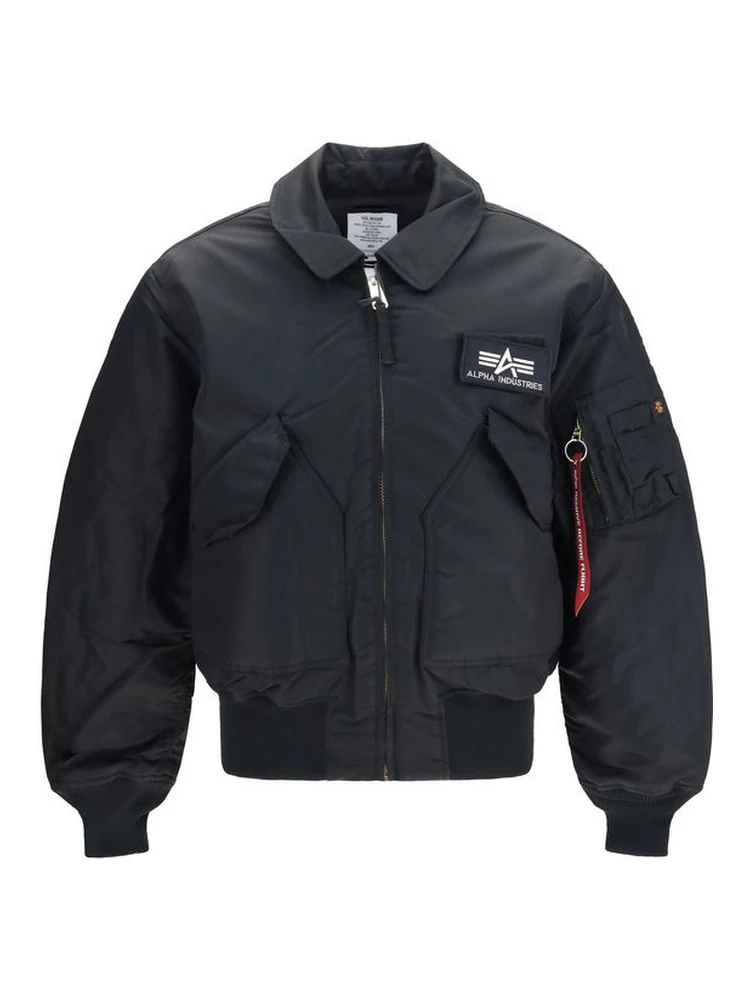 Black Polyester Bomber