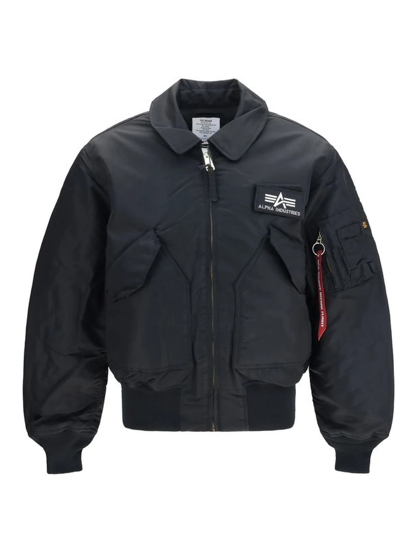 Black Polyester Bomber
