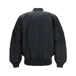 Black Nylon Bomber