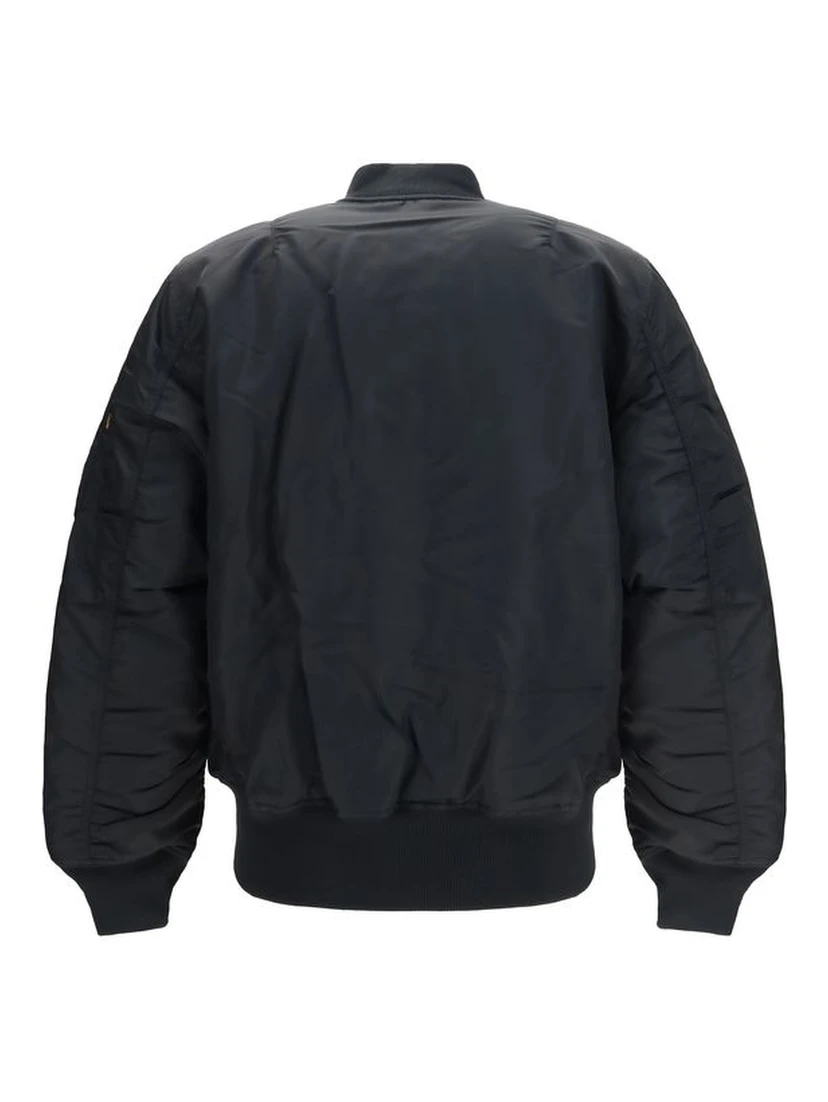 Black Nylon Bomber