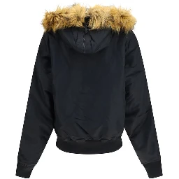 Black Nylon Bomber
