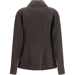 Brown Wool Oves Aries Full-Length Jacket