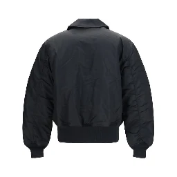 Black Polyester Bomber