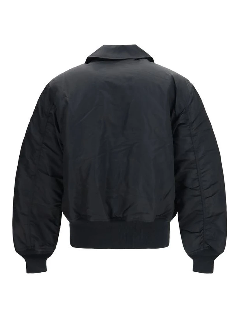 Black Polyester Bomber