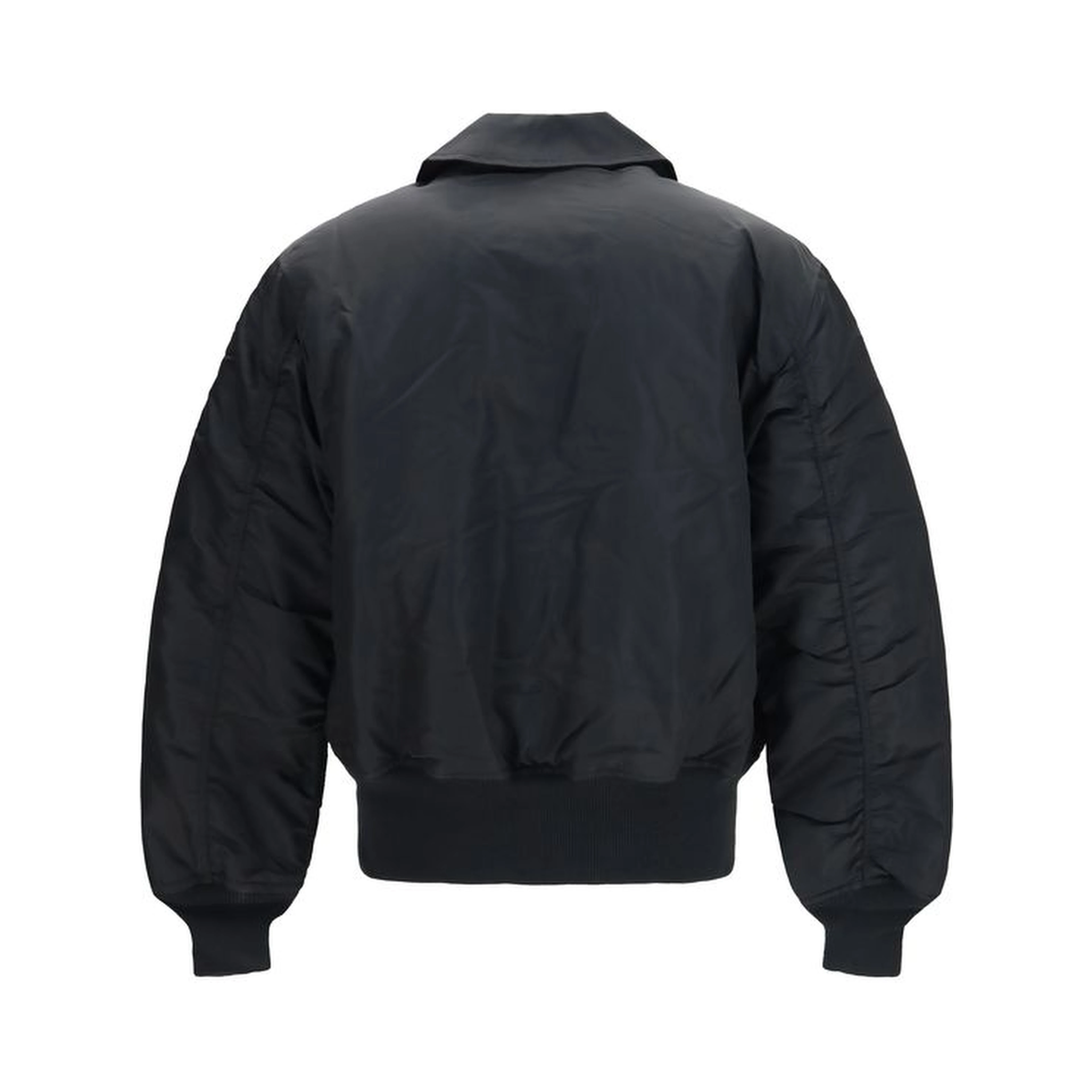 Black Polyester Bomber