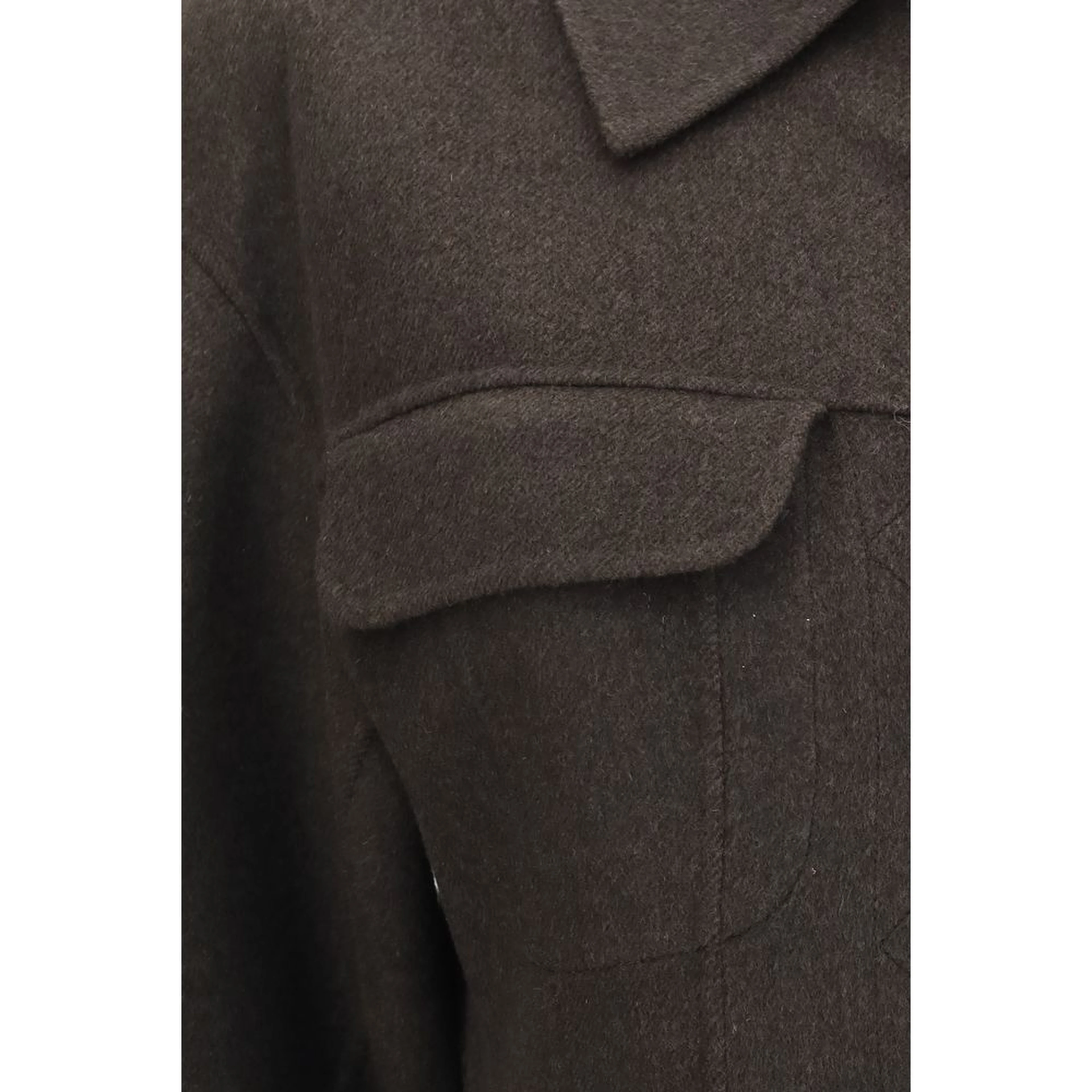 Brown Wool Oves Aries Full-Length Jacket
