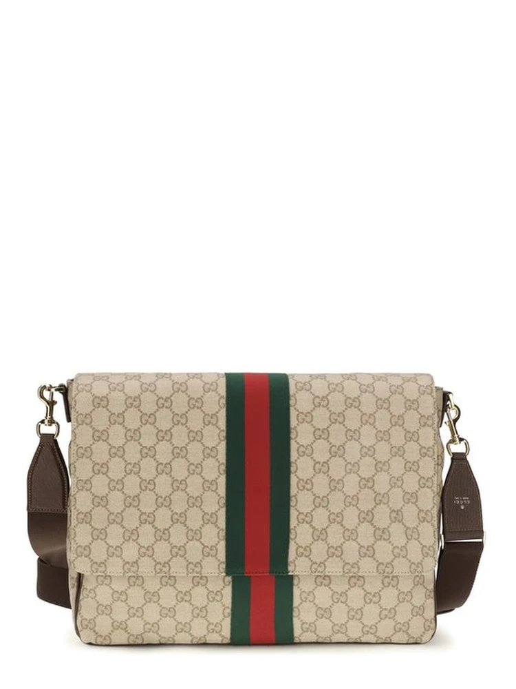 Beige Fabric Shoulder Bag