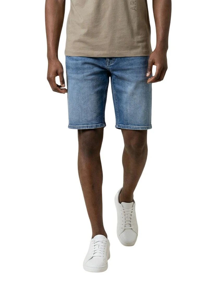 Blue Cotton Bermuda Shorts