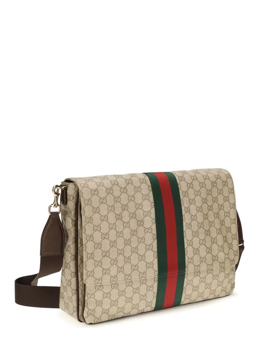 Beige Fabric Shoulder Bag