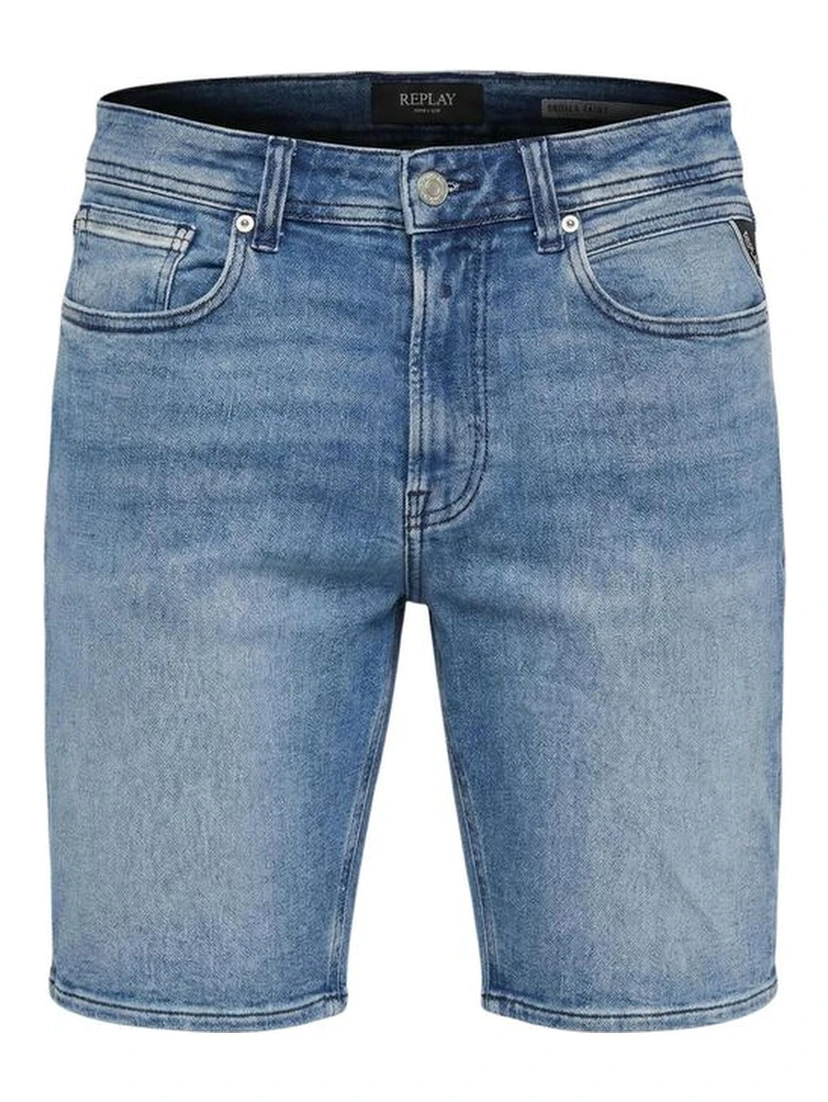 Blue Cotton Bermuda Shorts