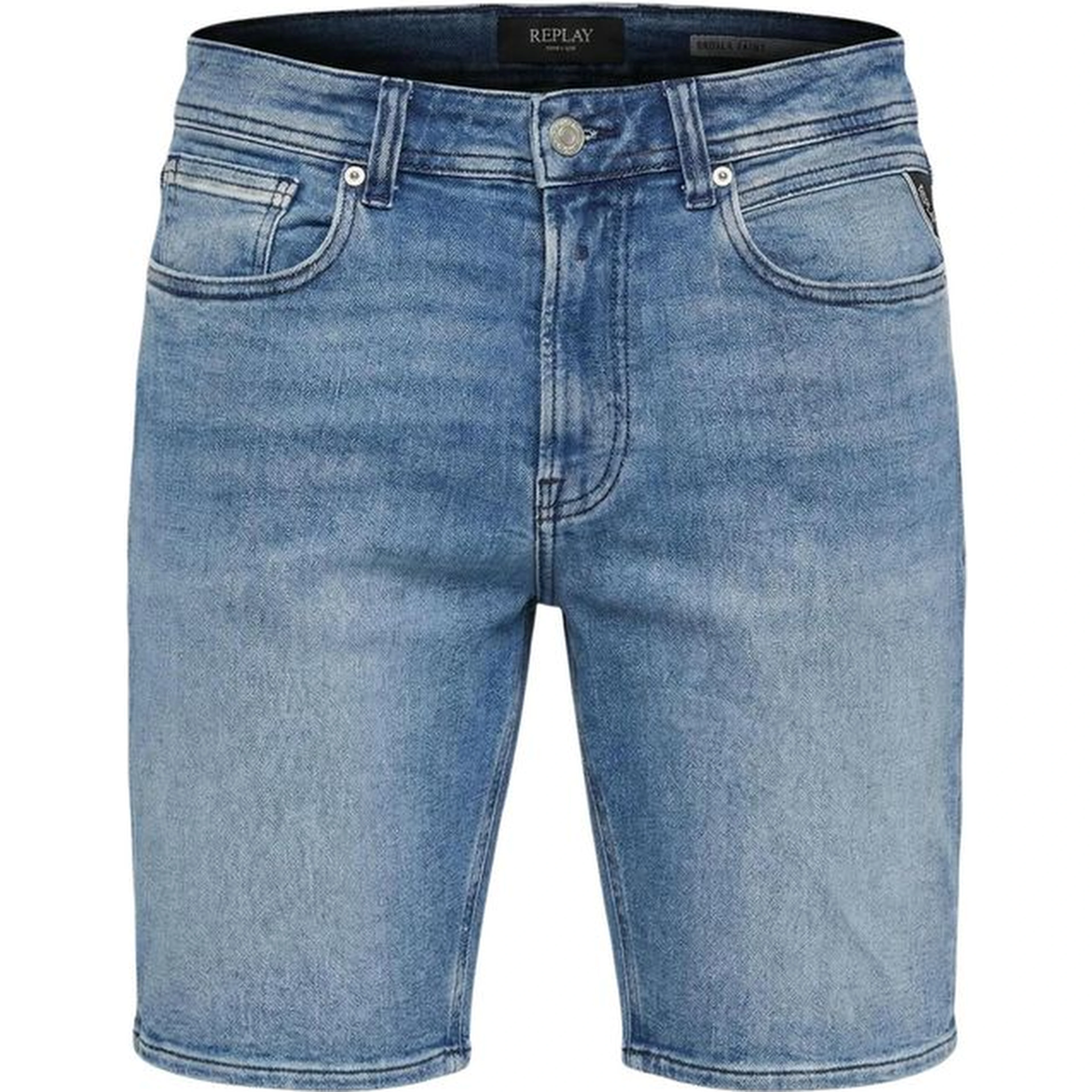 Blue Cotton Bermuda Shorts