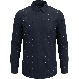 Blue Cotton Pattern Shirt