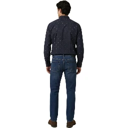 Blue Cotton Pattern Shirt