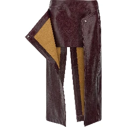 Bordeaux Cowhide Midi Skirt