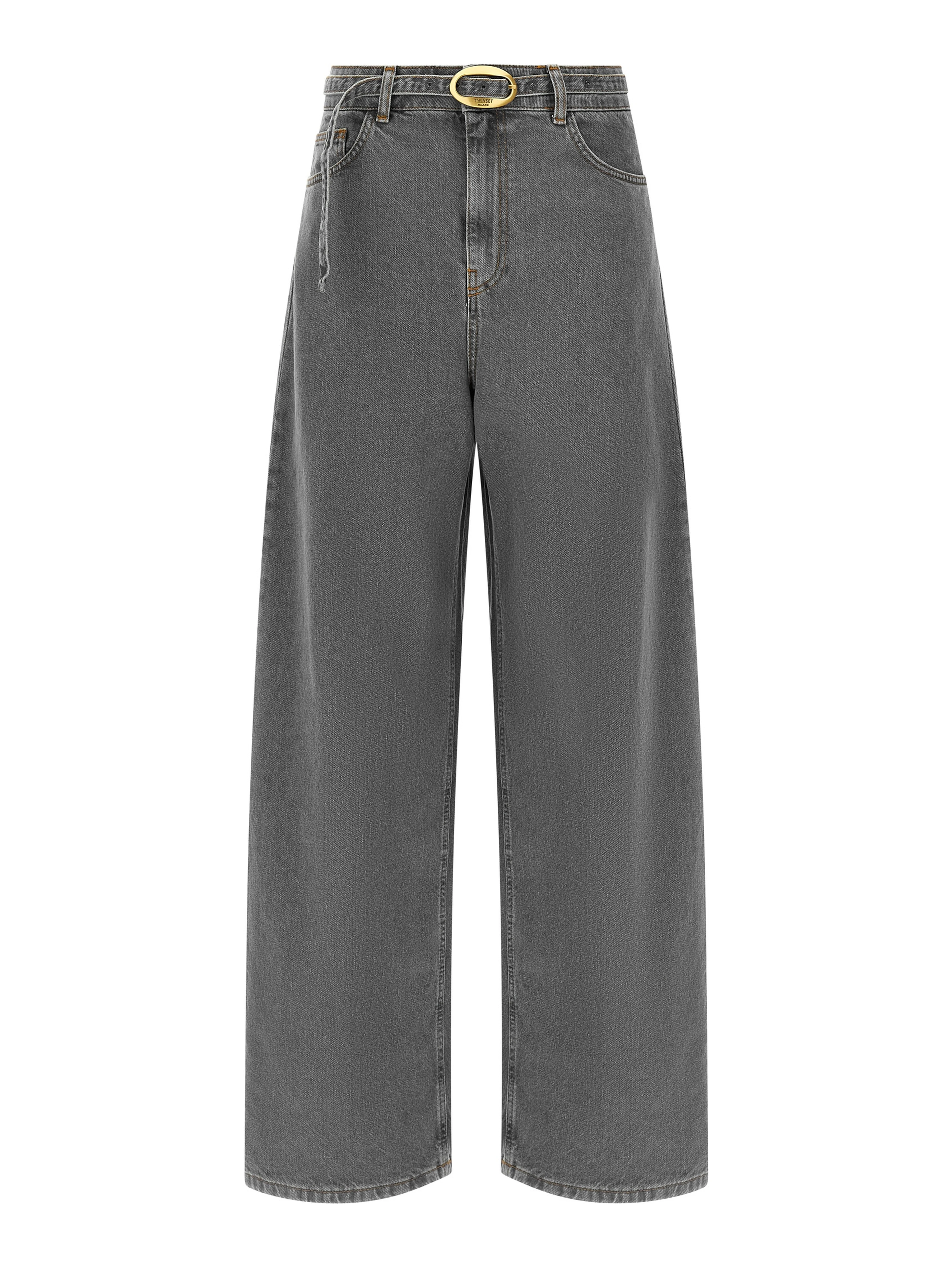 Gray Cotton Jeans Denim