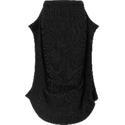 Black Polyester Midi Skirt